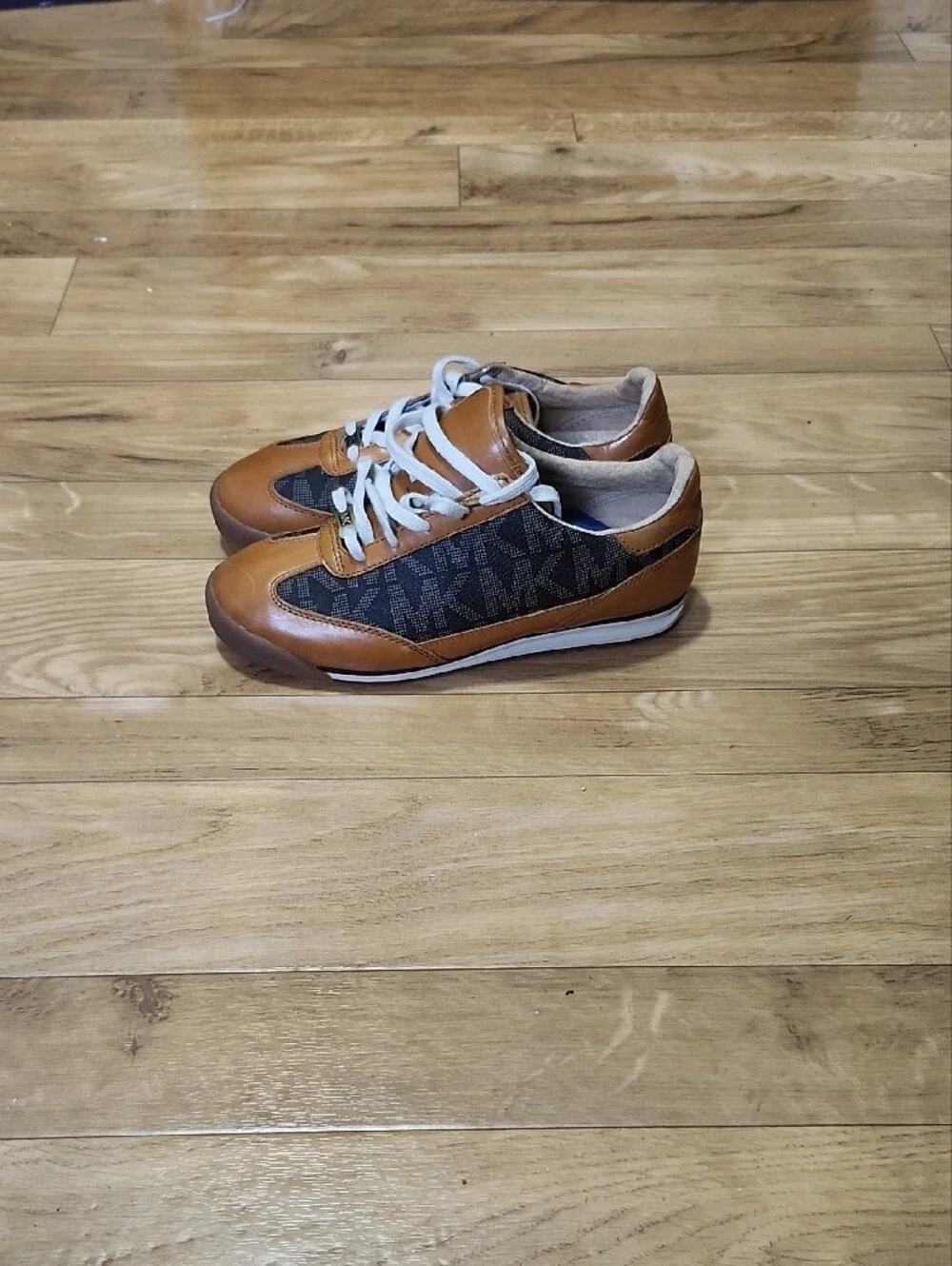 Michael Kors Tan & Black MK Monogram Sneakers